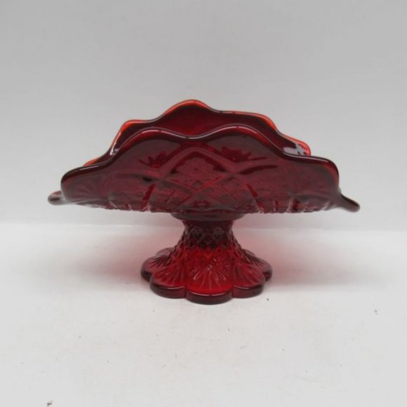 Westmoreland Glass Ruby Red FAN and FILE 6 1/2 Inch Childs Size Banana Boat